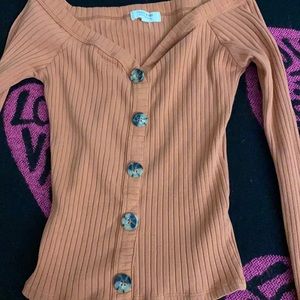 light orange off the shoulder